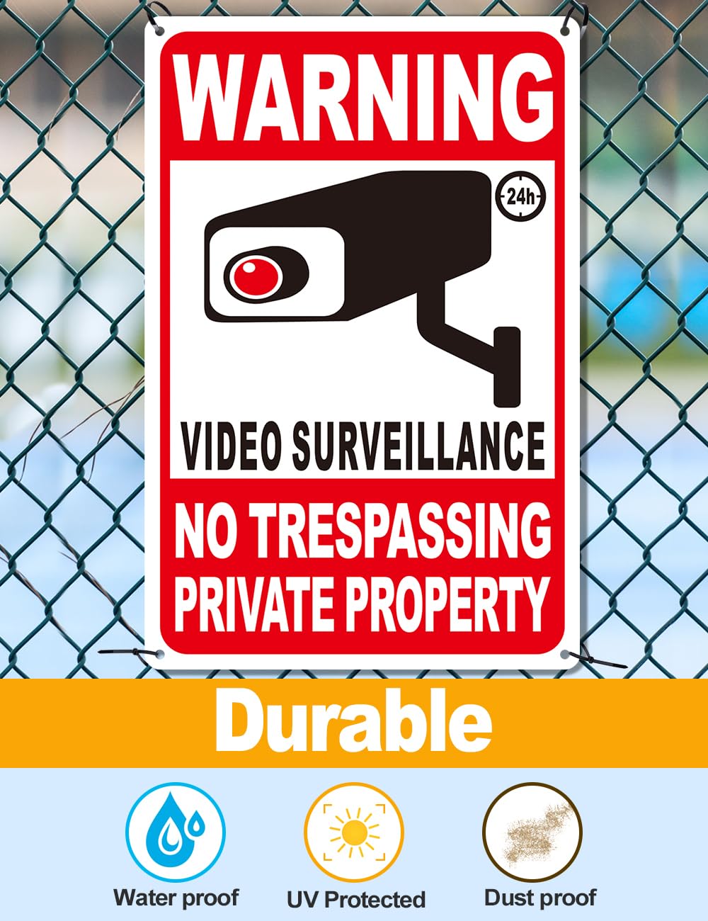 Giftape outdoor-indoor use sign suitable for home and yard applications.