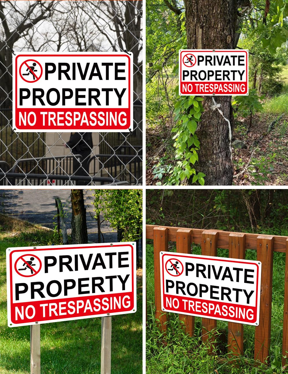 Giftape wall-mount no trespassing sign, 8x12, sturdy privacy reminder.