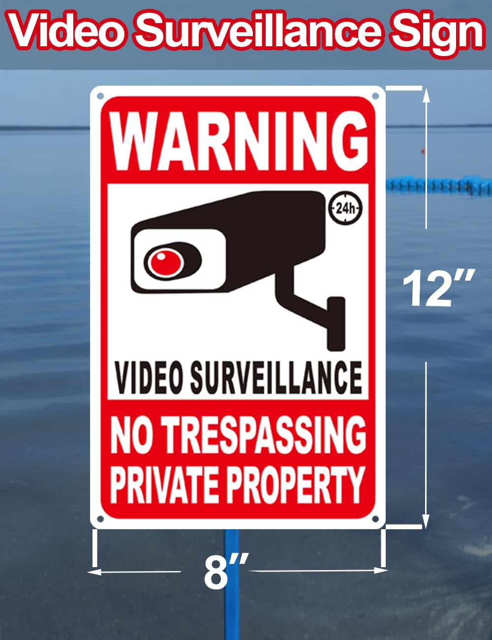 Giftape 12x8 property sign set designed for clear, readable warnings.