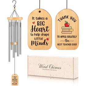 GiftChant teacher wind chime pendant detail with engraved message for gifting