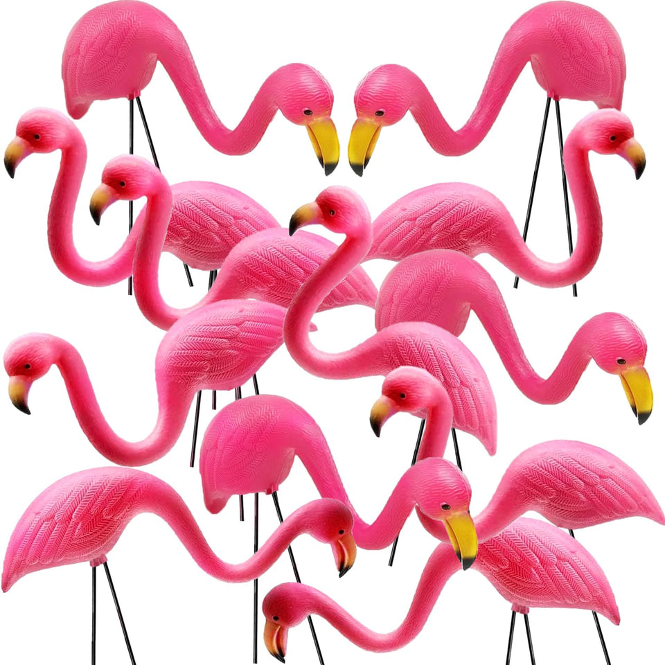GiftExpress pink flamingos, 12-pack yard decor for bright outdoor spaces