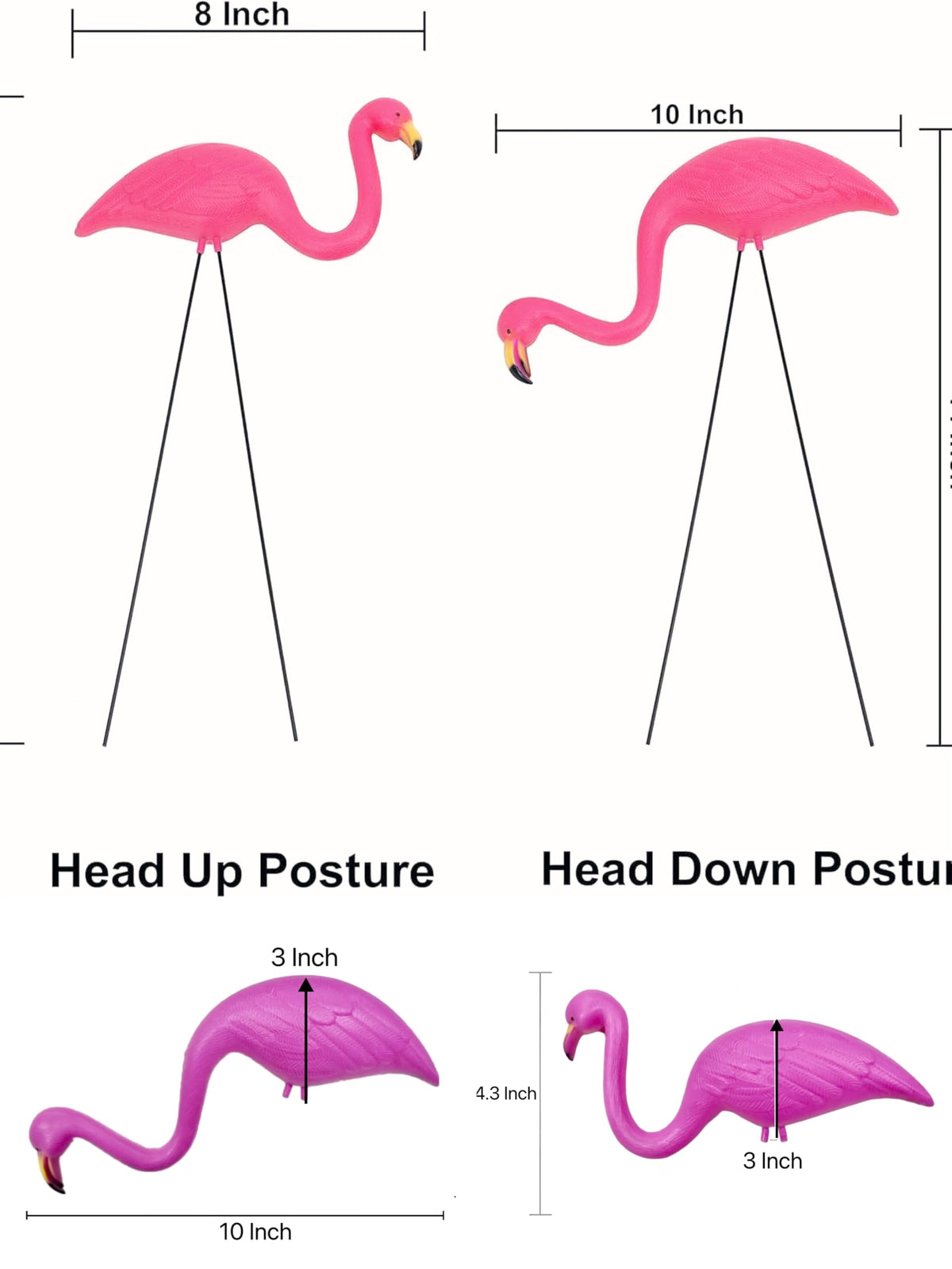 GiftExpress flamingos with stainless steel legs for durable lawn display