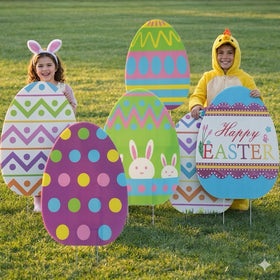 GiftExpress giant Easter egg yard sign front view for high curb appeal
