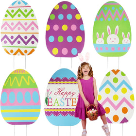 GiftExpress pathway display idea with giant Easter eggs for drive-by viewing