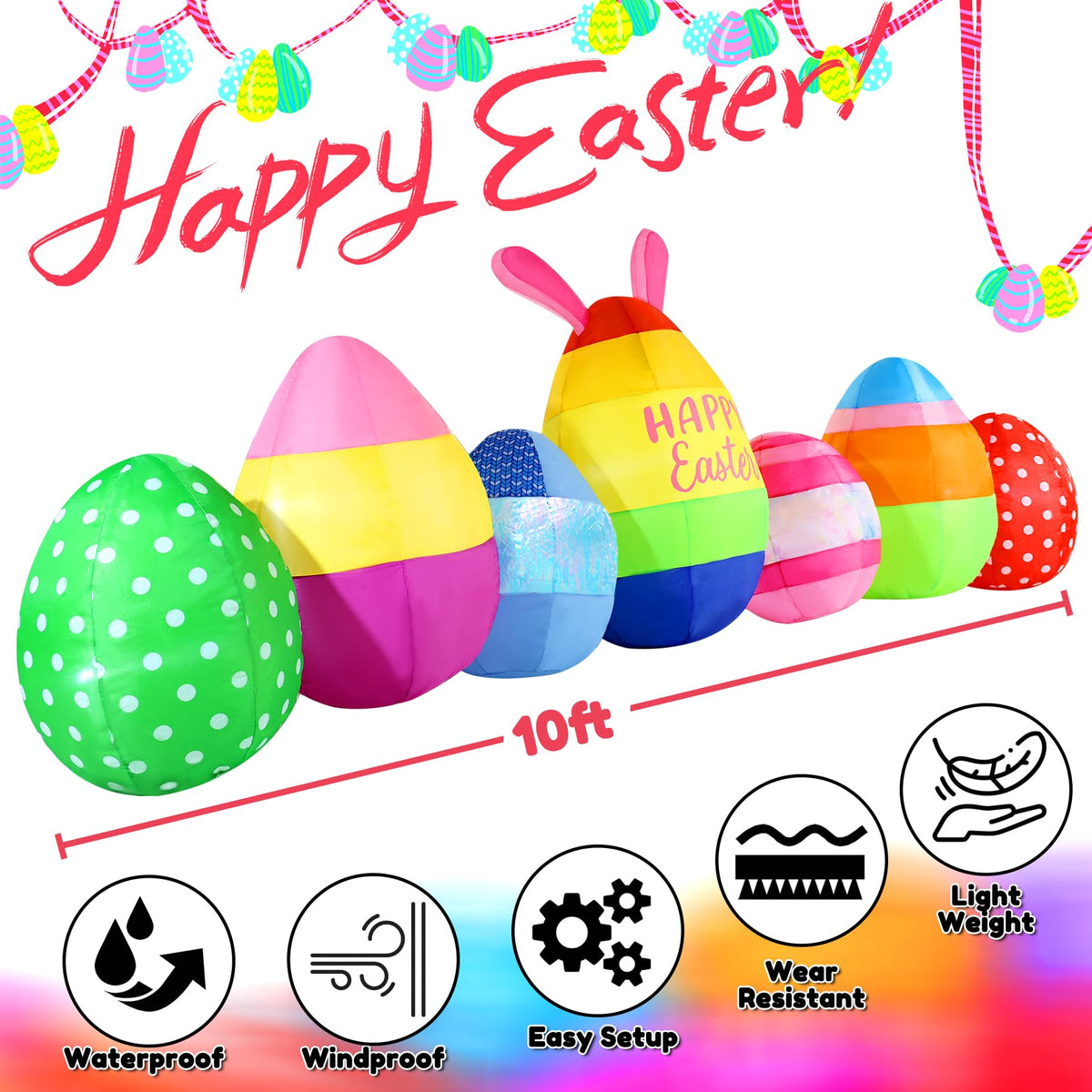 GIFTFIND easy-setup inflatable with built-in blower and quick inflation