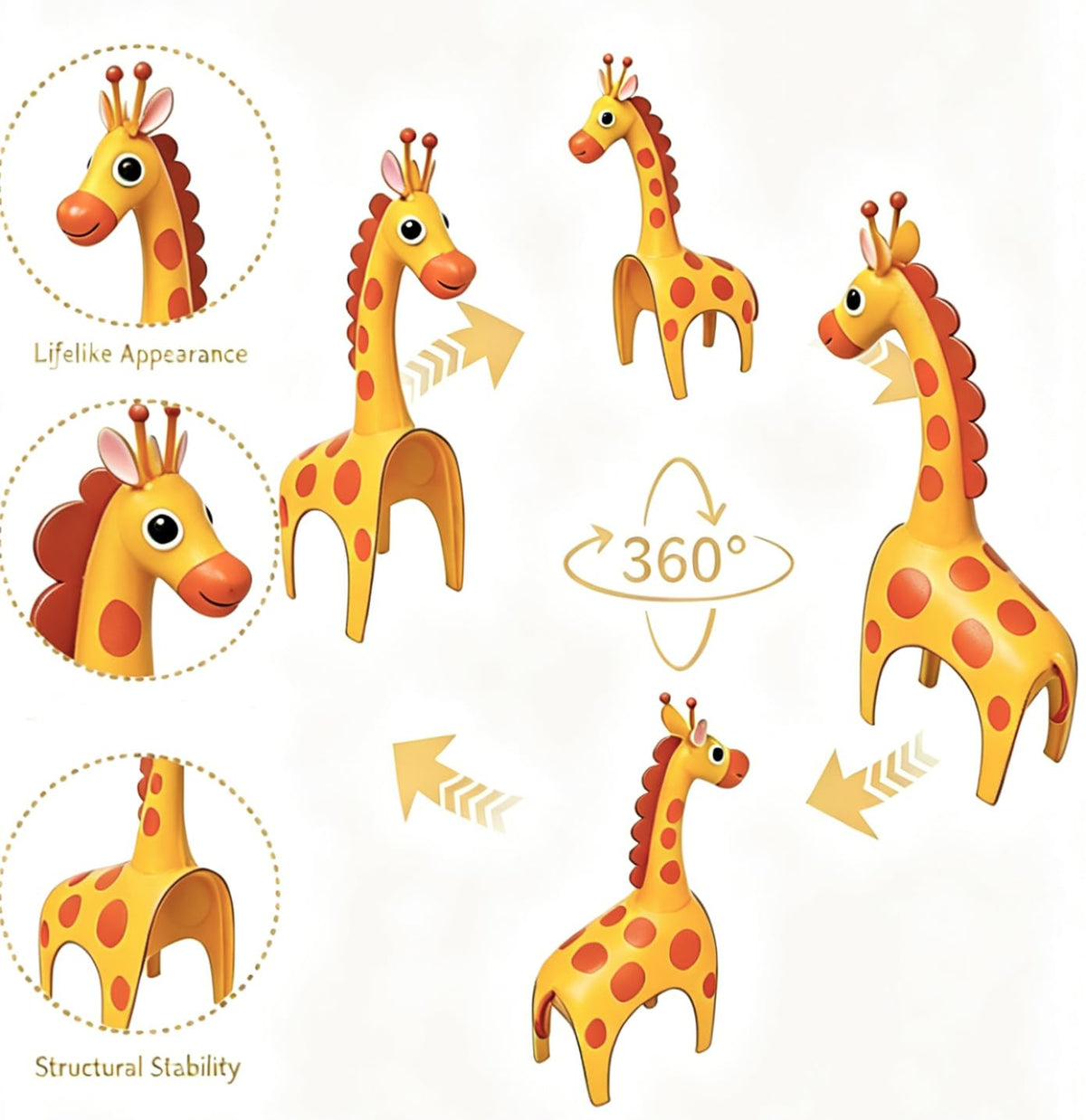 GIFTME 5 metal giraffe indoor shelf display creates playful interior flair
