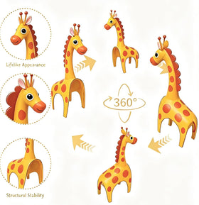 GIFTME 5 metal giraffe indoor shelf display creates playful interior flair