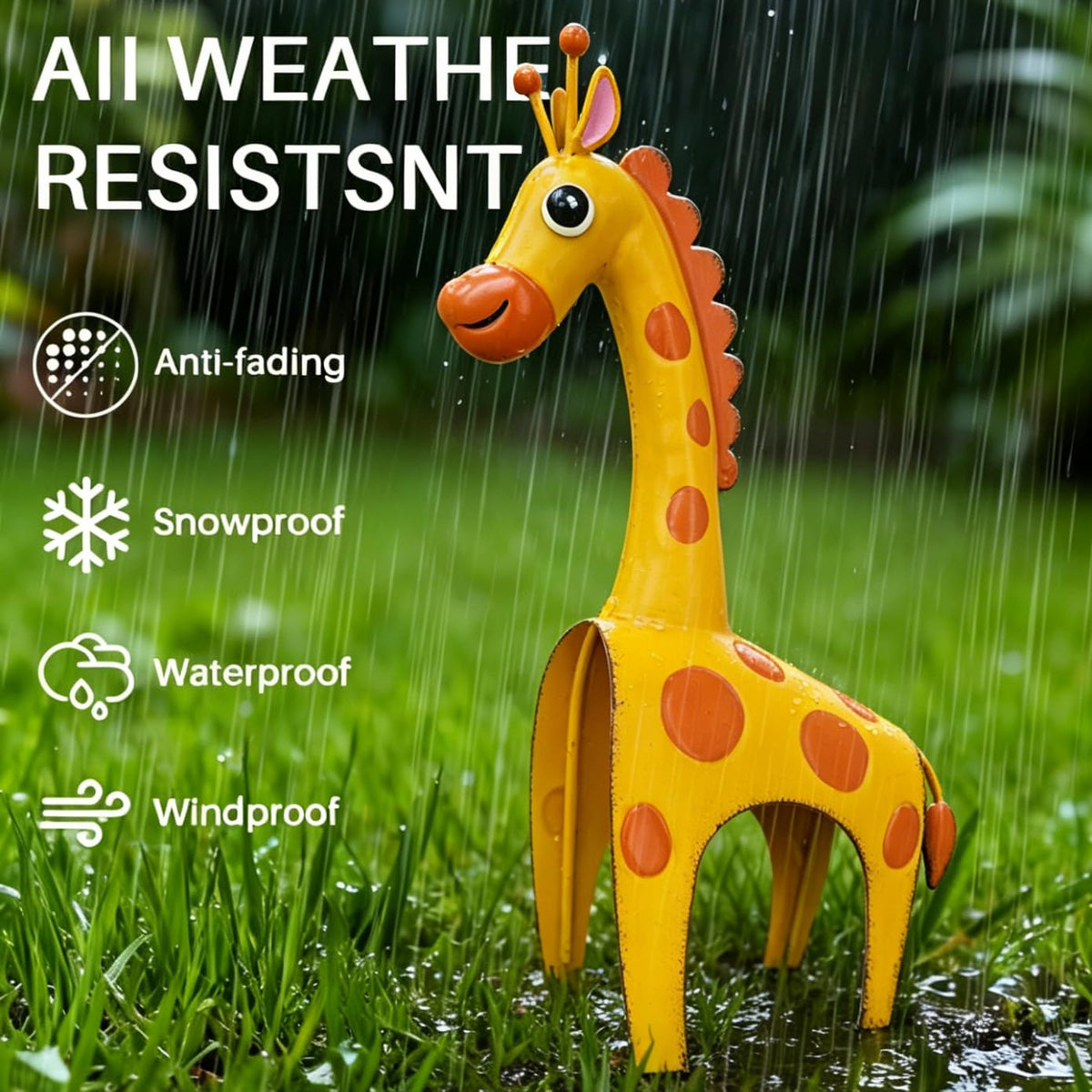 GIFTME 5 metal giraffe safari-themed accent for compact garden corners