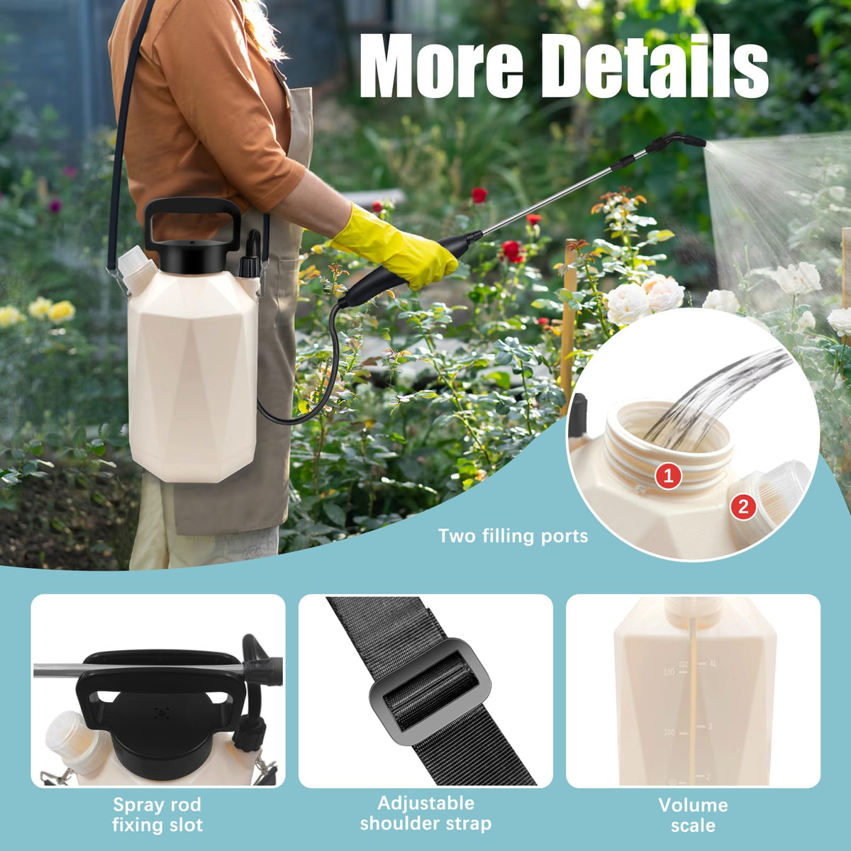 Giftsfaloy sprayer clear 1 gallon tank with measurement marks helps plan tasks
