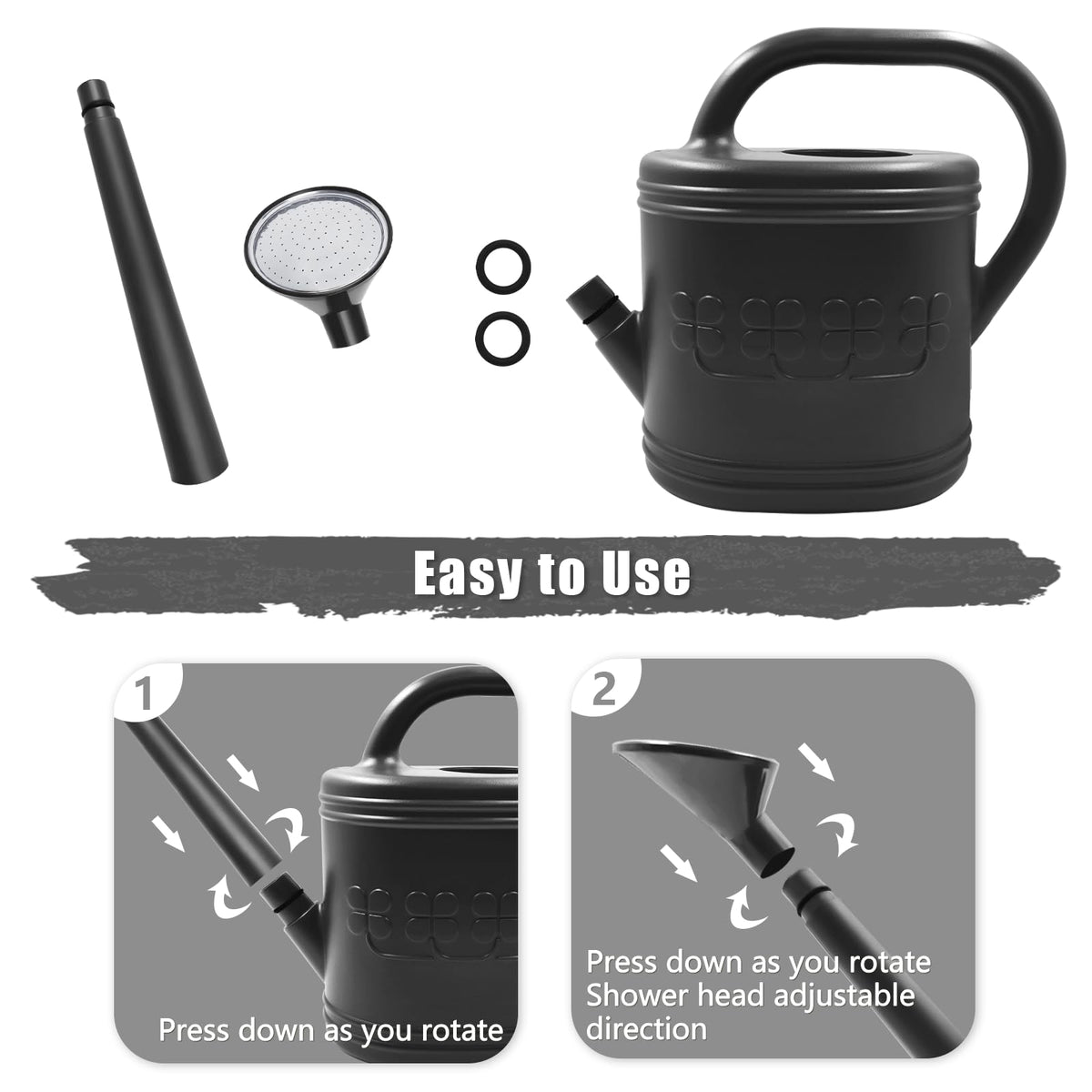 Giftsfaloy detachable spout enables compact storage after watering chores.