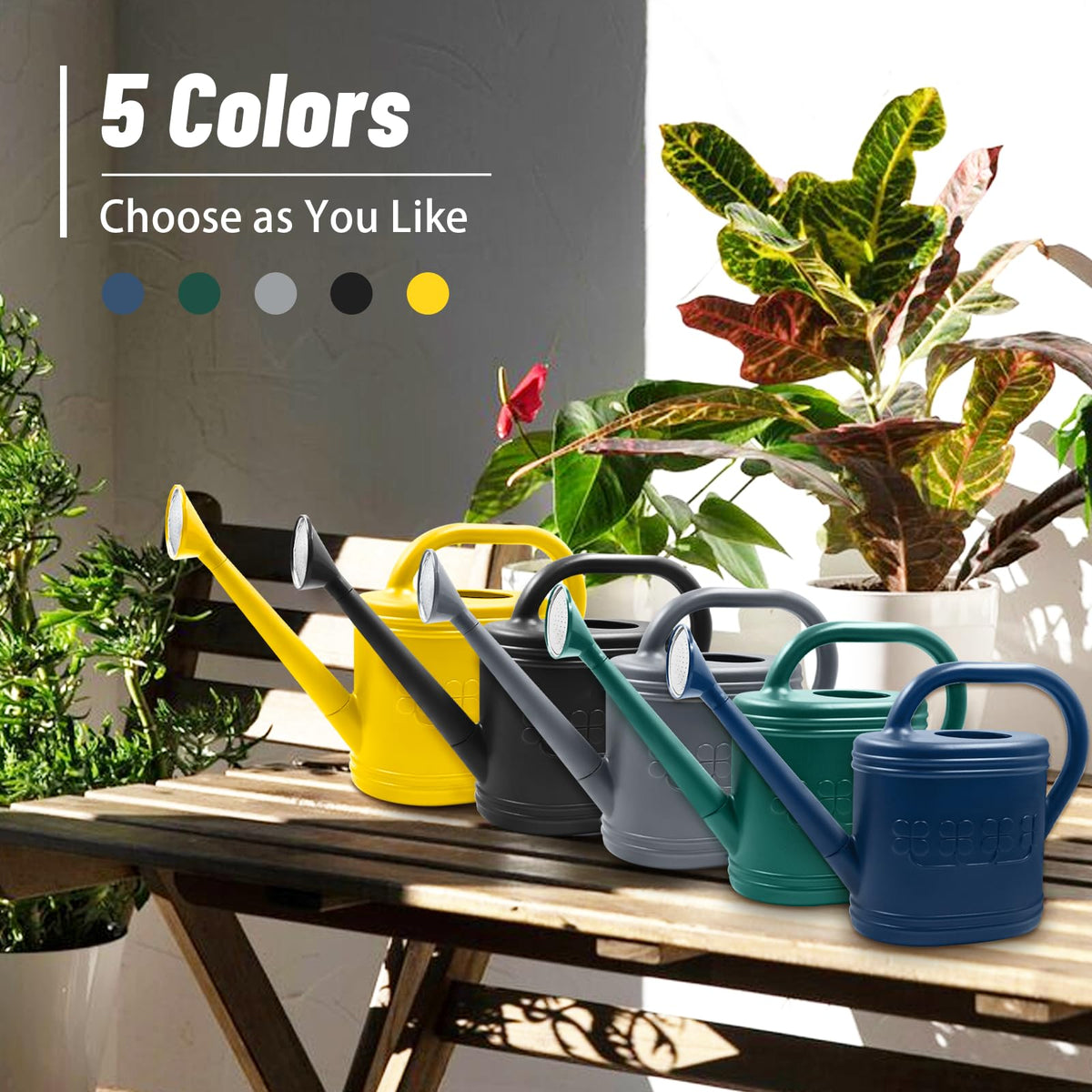 Giftsfaloy durable plastic watering can for outdoor use
