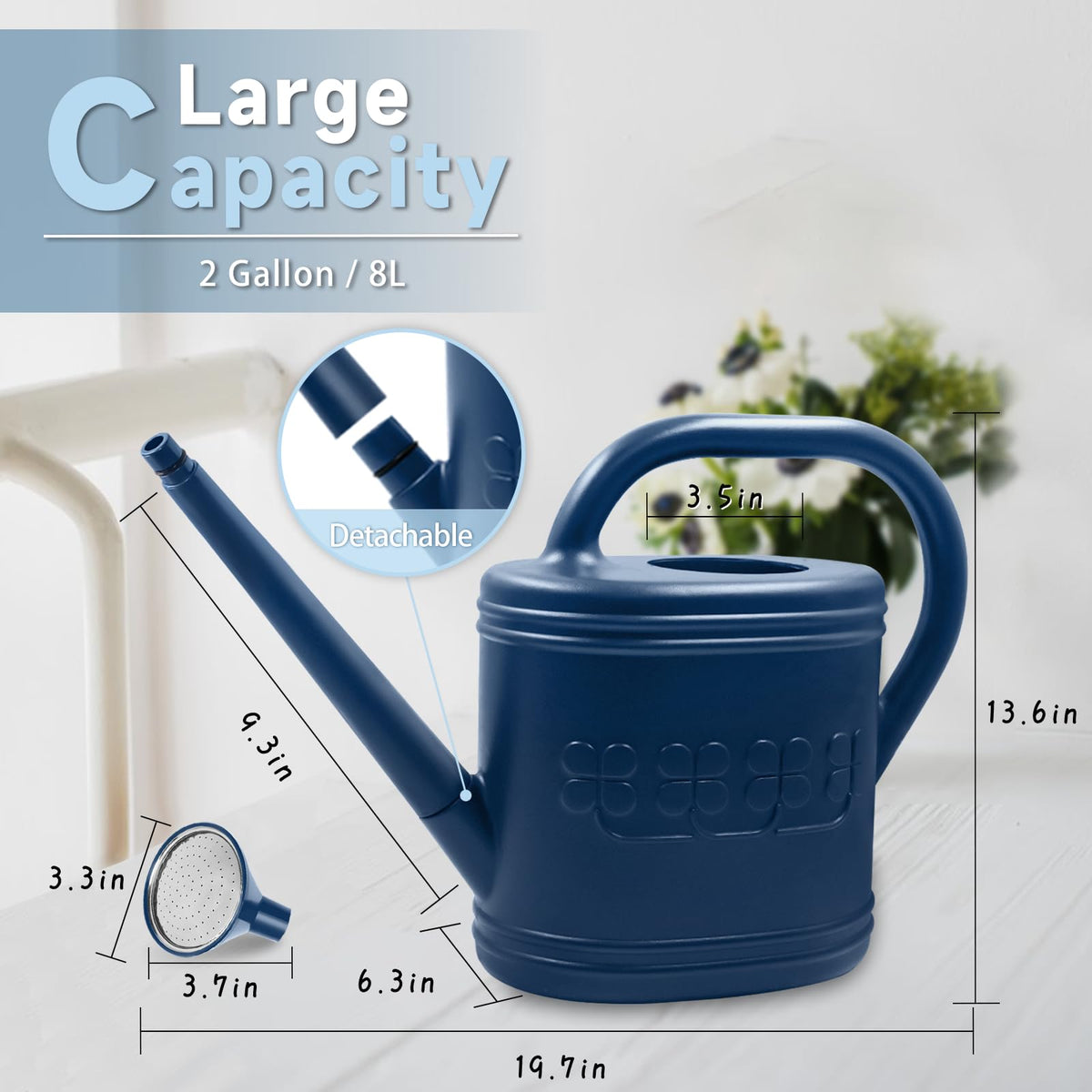 Giftsfaloy ergonomic handle ensures comfortable grip during extended watering sessions.