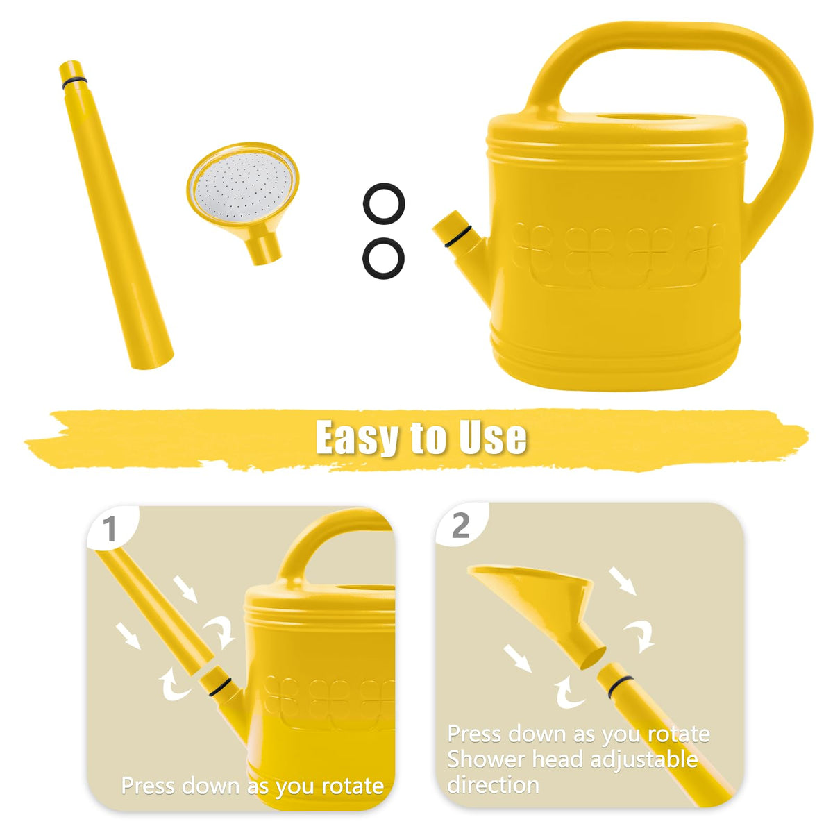 Giftsfaloy ergonomic handle offers comfortable grip during watering.