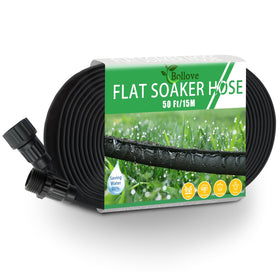 Giftsfaloy flat soaker hose with double-layer construction for durable watering across gardens.