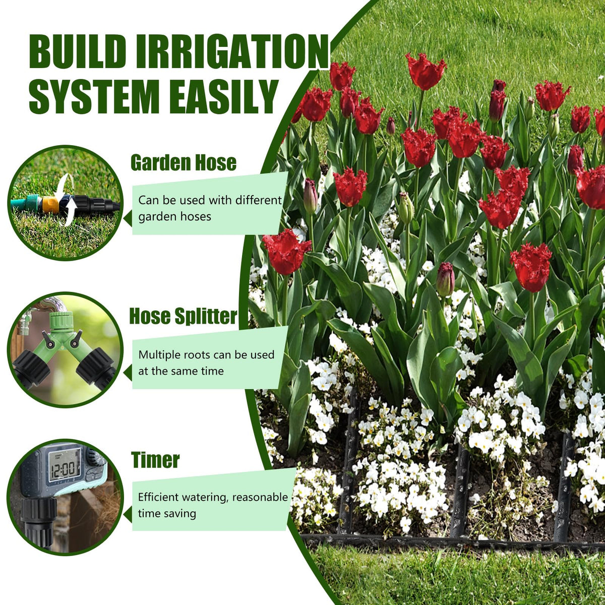 Giftsfaloy garden hose saves water up to 80% with porous design and uniform seepage.