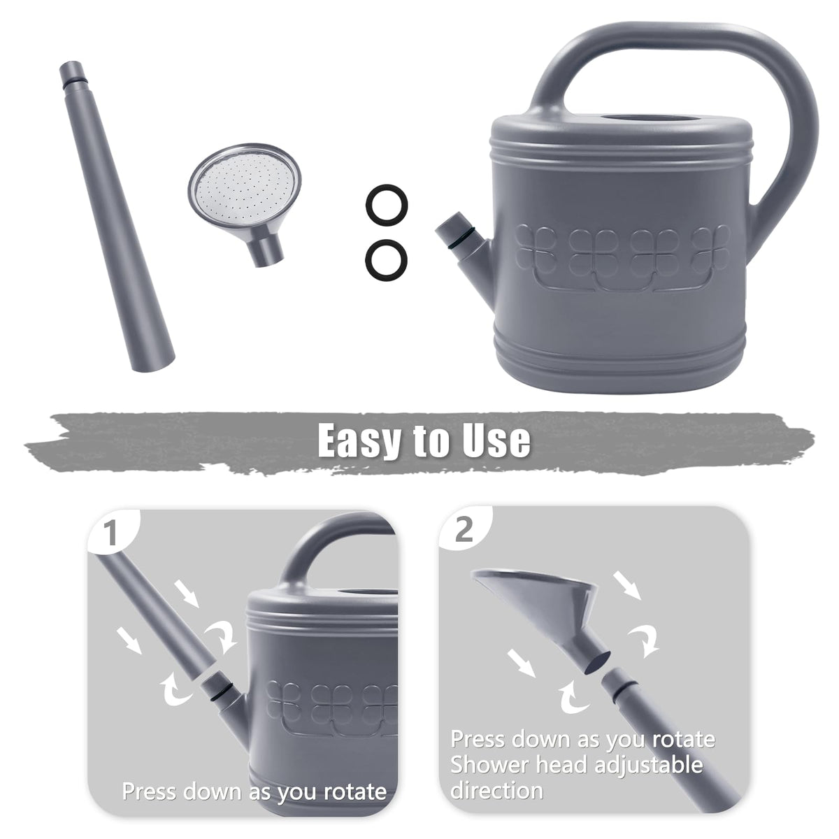 Giftsfaloy grey greenhouse watering can suitable for indoor care