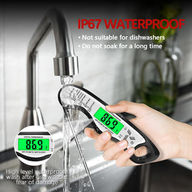 Giftsfaloy thermometer with calibration and hold features for accuracy.