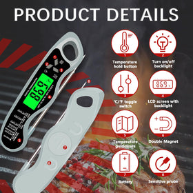 Giftsfaloy IP67 waterproof thermometer easy cleaning after outdoor cooking