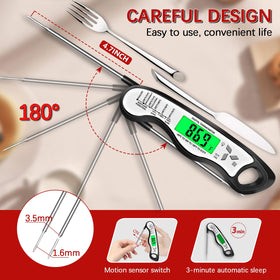 Giftsfaloy IP67 waterproof thermometer withstands splashes during cooking.