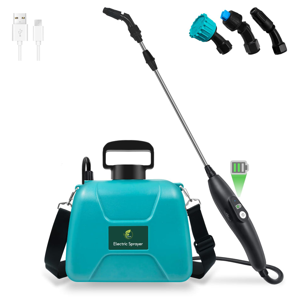 Giftsfaloy 1.35-gallon sprayer handle showing easy spray action for effortless watering.
