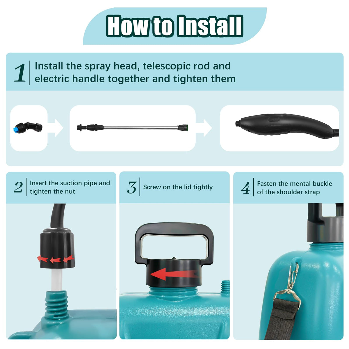 Giftsfaloy sprayer with adjustable shoulder strap for comfortable all-day use.