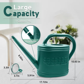 Giftsfaloy 1 gallon durable plastic watering can for ample capacity and fewer refills.