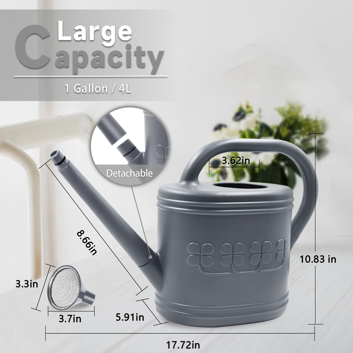 Giftsfaloy ergonomic double-handle watering can for comfortable garden use.