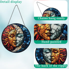 Giftway handmade stained-glass art suncatcher with metal chain
