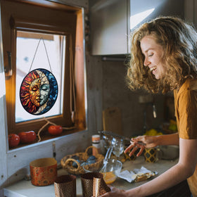 Giftway sun-and-moon decor adds color and charm to any window