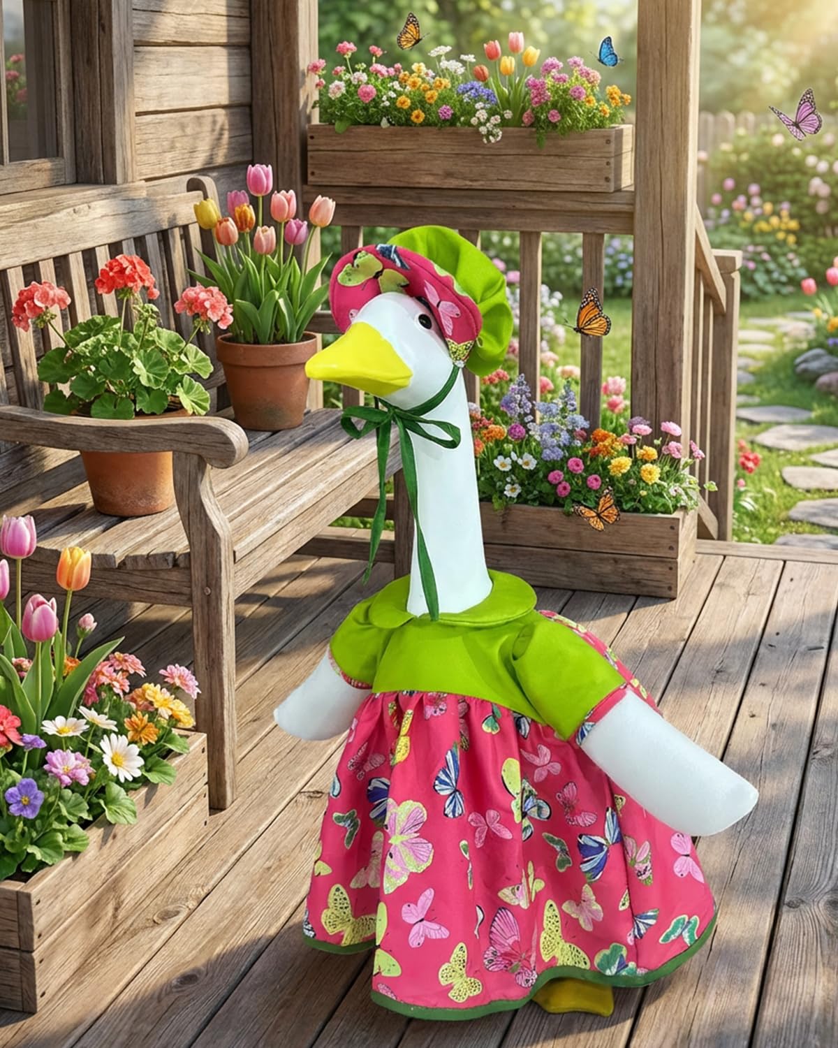 GigaCircle bonnet-hat completes the two-piece set for quick seasonal dressing.