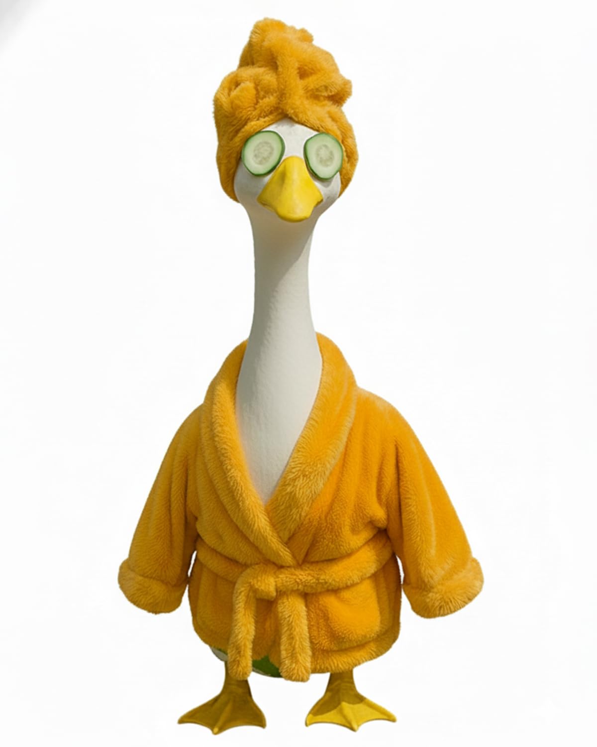 GigaCircle Lady Porch Goose Spa Bathrobe on 23-inch goose adds cozy curb appeal