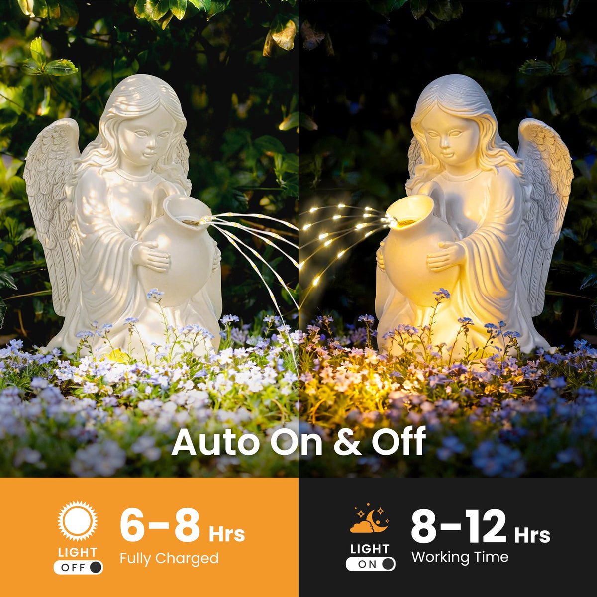 GIGALUMI angel garden decor LED light for patio and yard