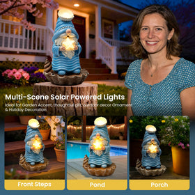 GIGALUMI beach gnome shell pearl glow for porch, balcony, or patio décor