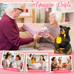 GIGALUMI bear detail shows honey jar and face detail for whimsical decor.