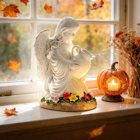 GIGALUMI LED angel statue for balcony adds soft night glow