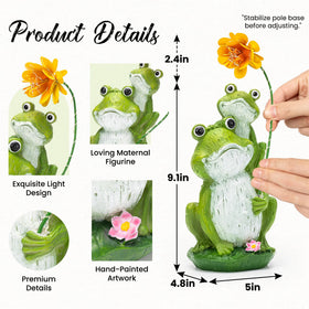 GIGALUMI mother frog with baby design celebrates family and charm in outdoor spaces.