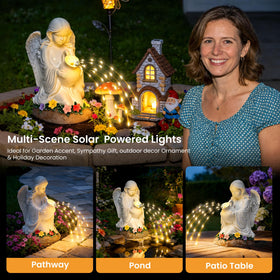 GIGALUMI patio yard angel decor provides cozy garden ambiance