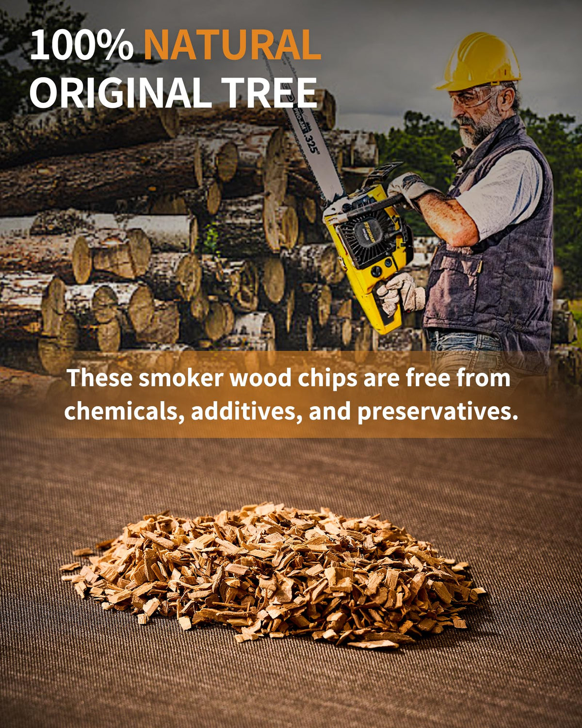 GIHOP wood chips container with scoop for mess-free access and easy use.