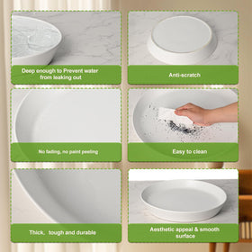 GIKUPOM scratch-resistant ceramic saucer stands up to daily use and sunlight.