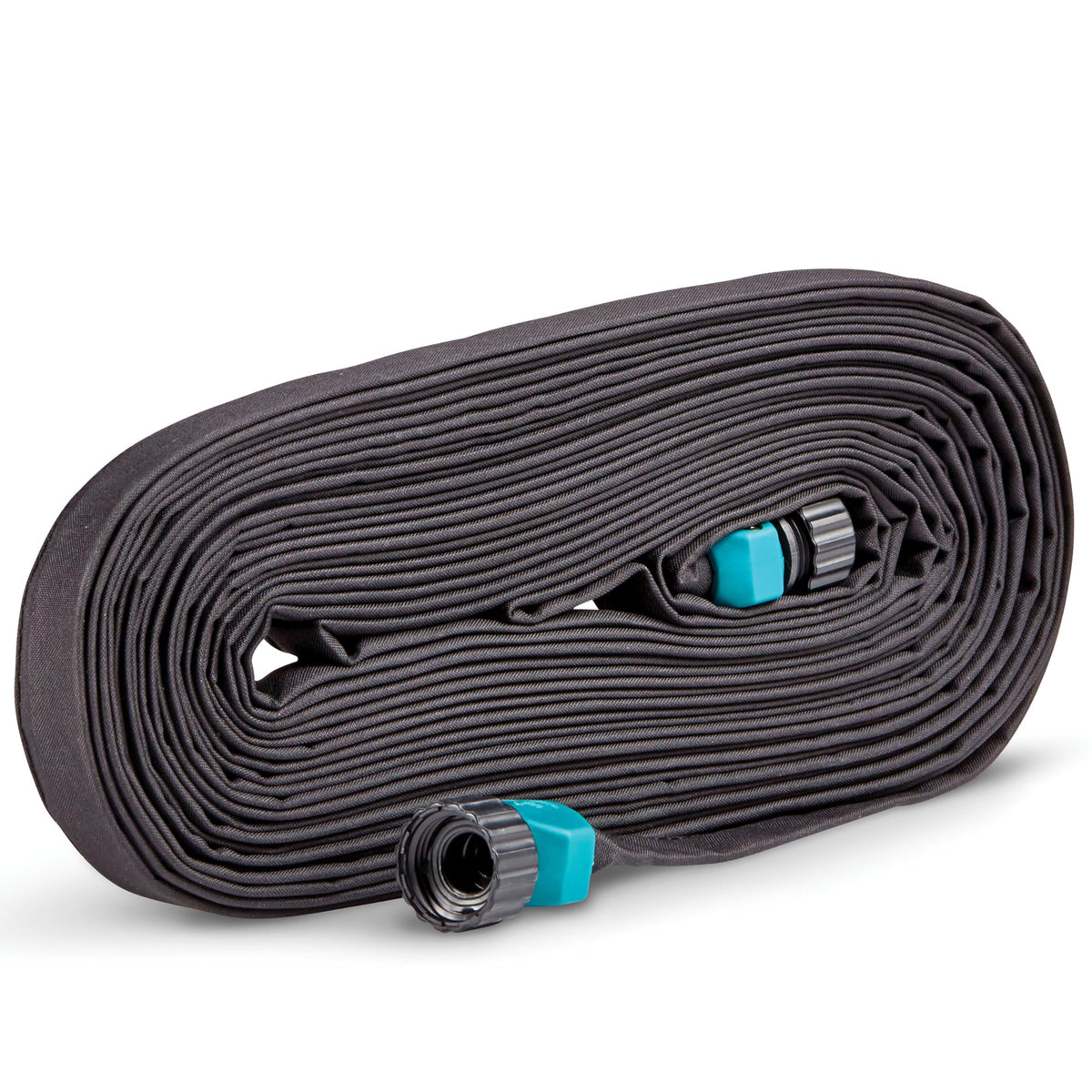 Gilmour 25ft black flat weeper hose delivers water directly to roots.