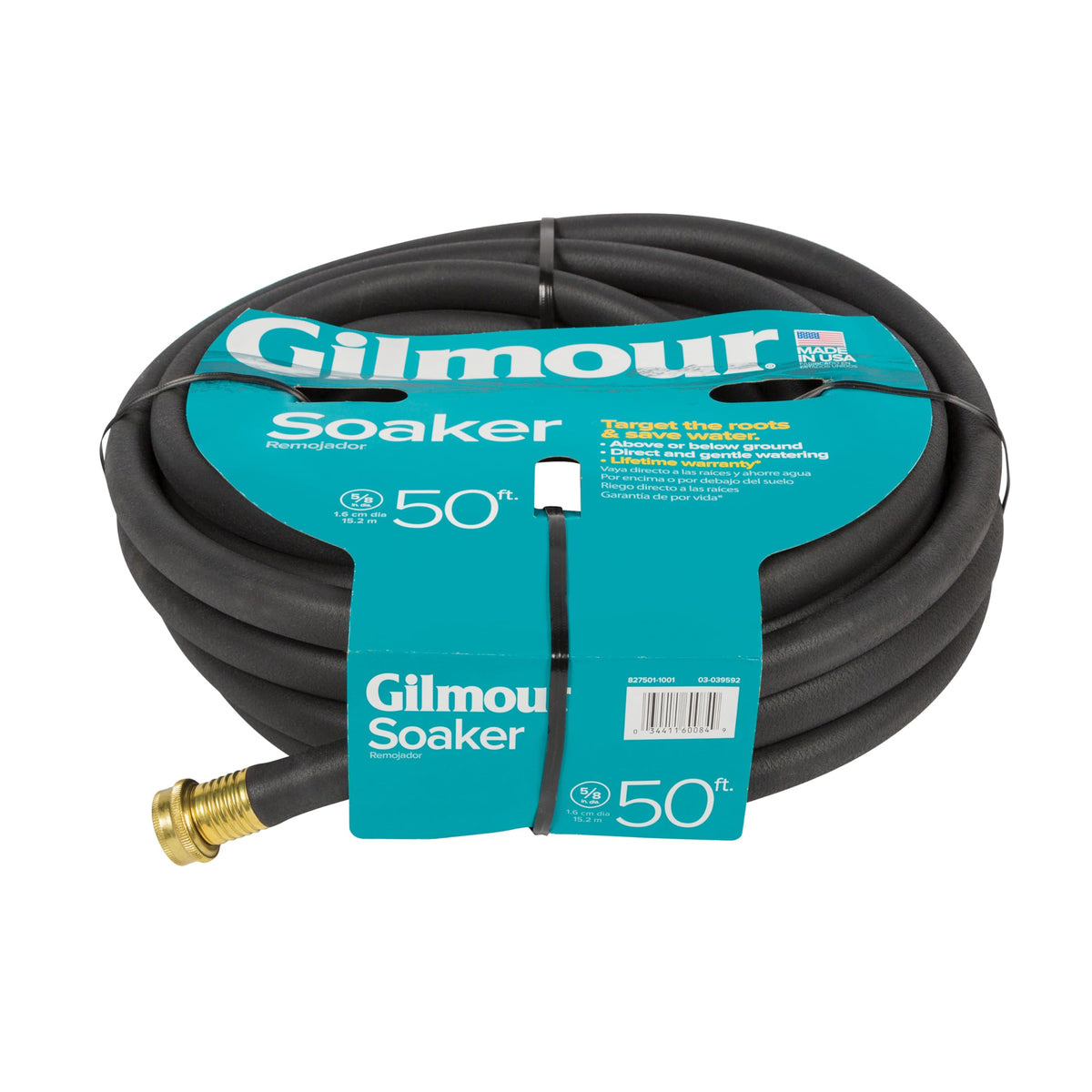Gilmour 50 ft weeper hose in use around garden beds