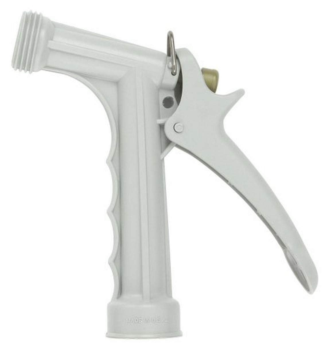 The Gilmour continuous plastic salt water nozzle offers corrosion resistance for marine spraying.