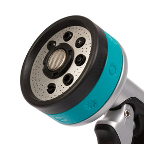 Gilmour ergonomic handle provides slip-resistant grip during extended watering sessions.
