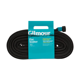 Gilmour flat weeper hose showing a 75ft length for efficient root watering.