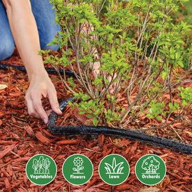 Gilmour linkable drip irrigation hose enables custom layouts.