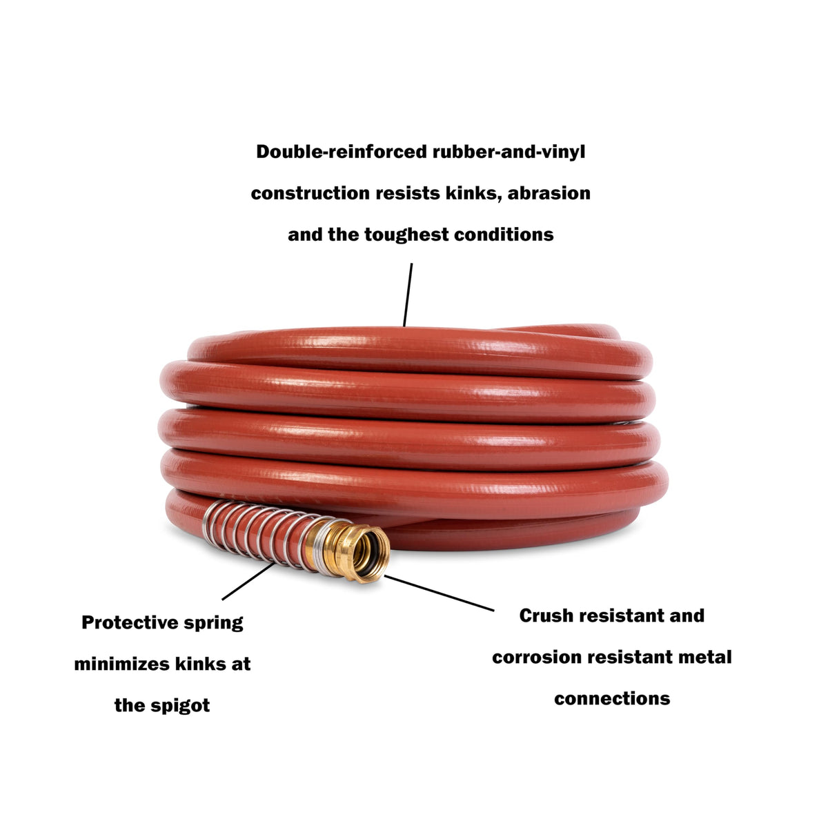 Gilmour Pro brass couplings ensure tight seals on spigots and nozzles