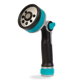 Gilmour thumb-control nozzle with 8 patterns for versatile garden watering