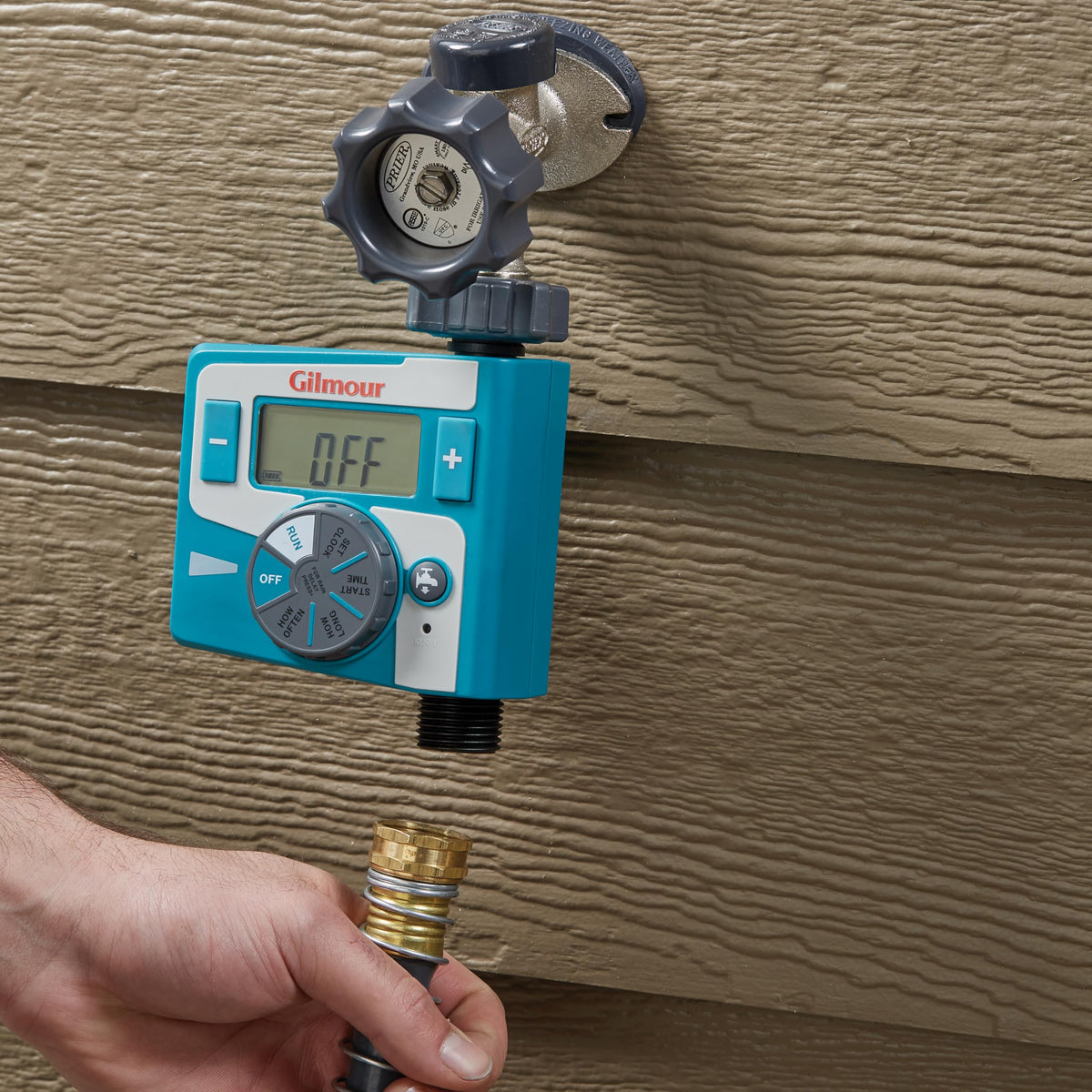 Gilmour timer rain delay feature helps conserve water