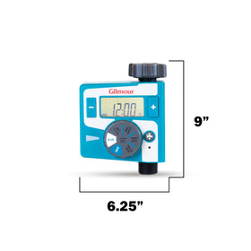 Gilmour timer with swivel connection enabling quick hose setup
