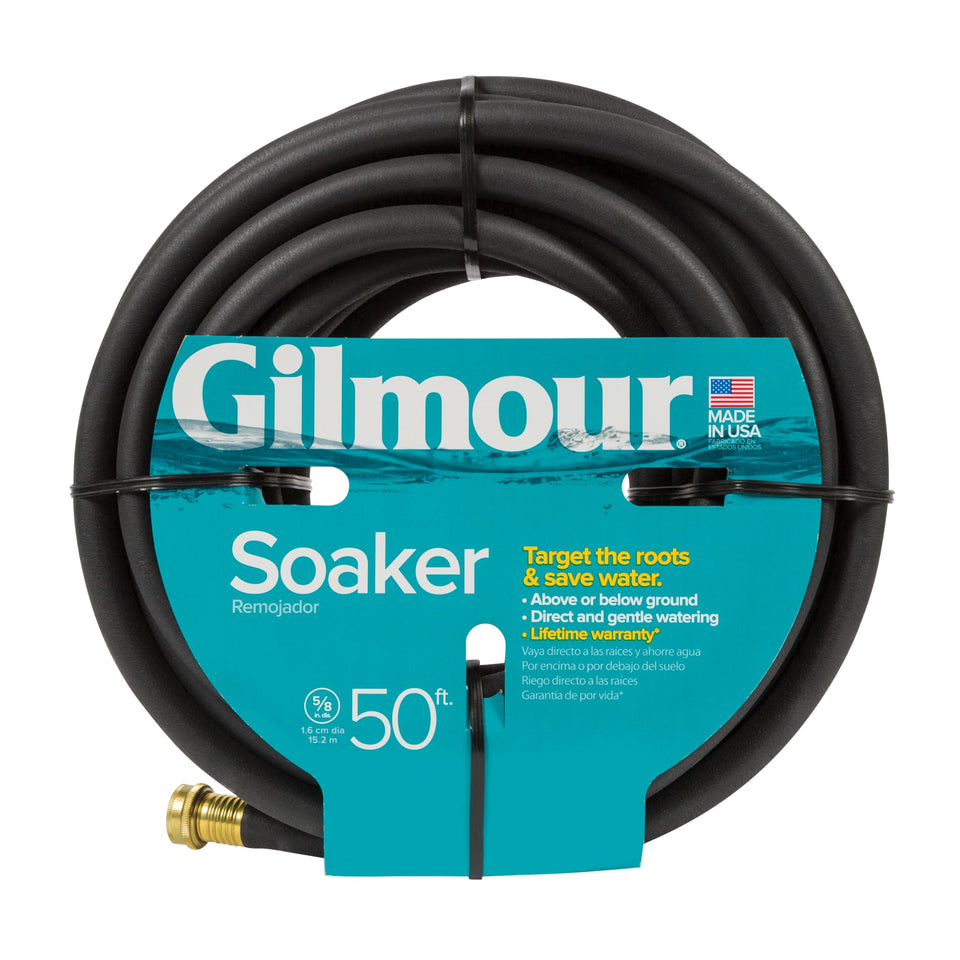 Gilmour weeper hose coiled for storage and precise watering